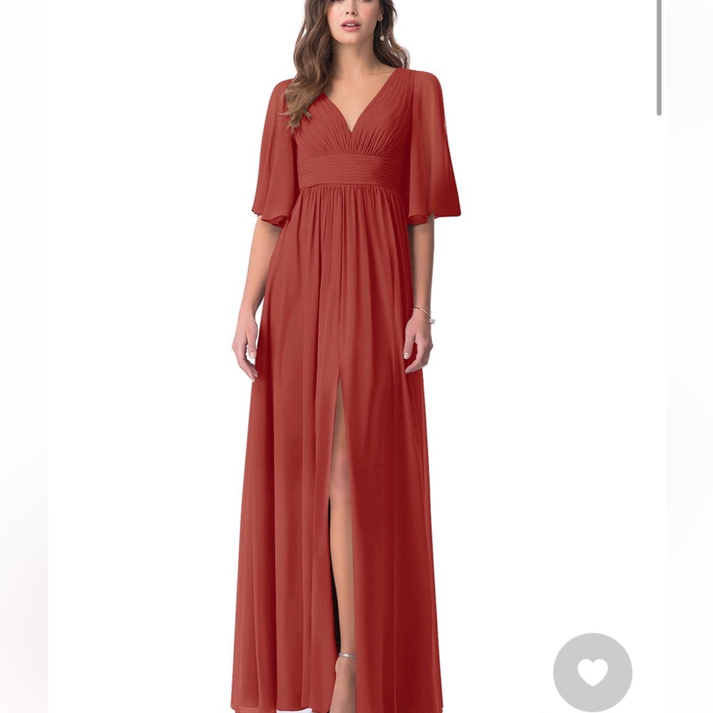 Azazie terracotta Temeka dress